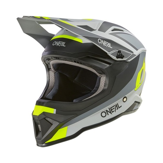 Casque de Cross 1SRS Solide Gris et jaune fluo O'Neal