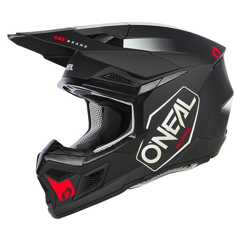 Casque de Cross 3SRS Hexx noir, blanc et rouge O'Neal