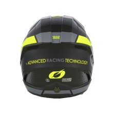 O'Neal 3SRS Vision cross helmet in black, gray, and fluorescent.