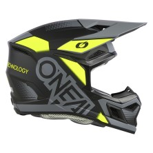 O'Neal 3SRS Vision cross helmet in black, gray, and fluorescent.