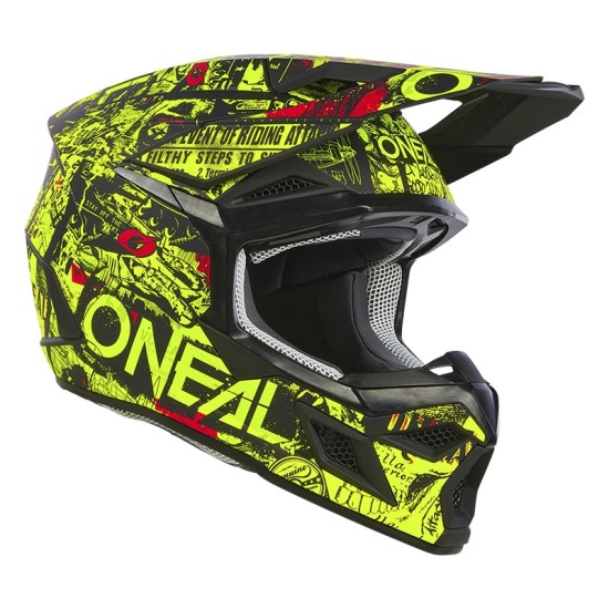 Casque enfant de Cross 3SRS Attack noir et fluo O'Neal