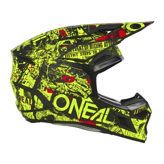 O'Neal 3SRS Attack black and fluorescent children's cross helmet