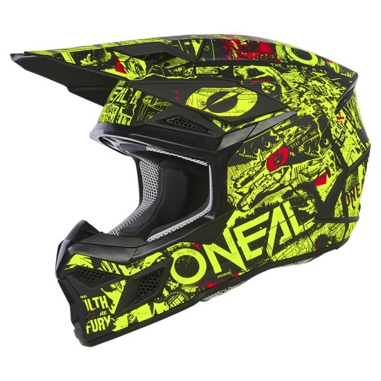 Casque enfant de Cross 3SRS Attack noir et fluo O'Neal