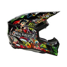 O'Neal 3SRS Attack black and fluorescent children's cross helmet