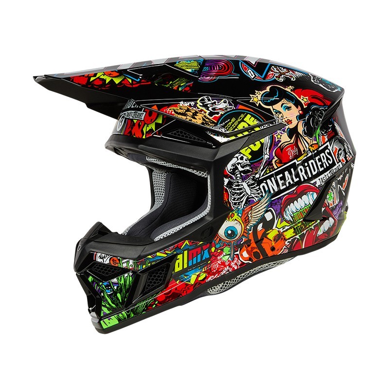 O'Neal 3SRS Attack black and fluorescent children's cross helmet