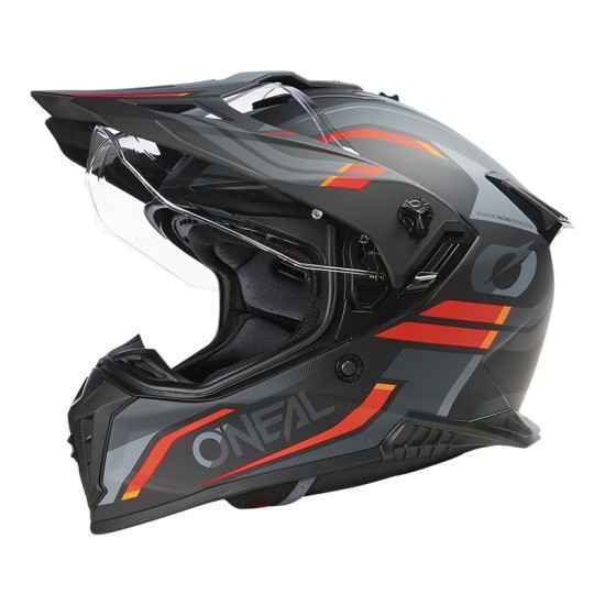 O'Neal A-SRS Solid Black and Red Helmet