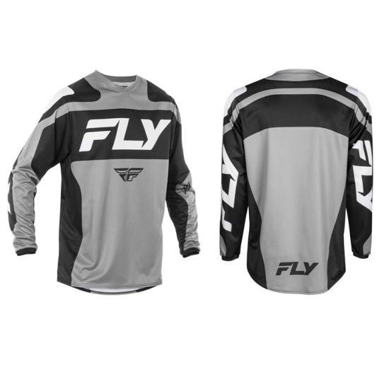 FLY RACING F-16 gray, black, and white shirt