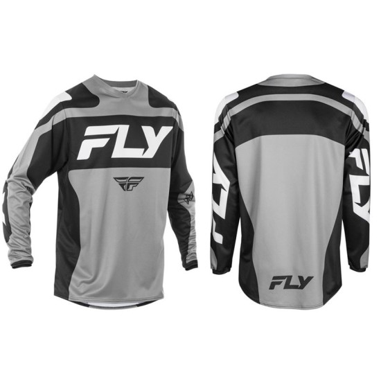 Camiseta FLY RACING F-16 gris, negro y blanco