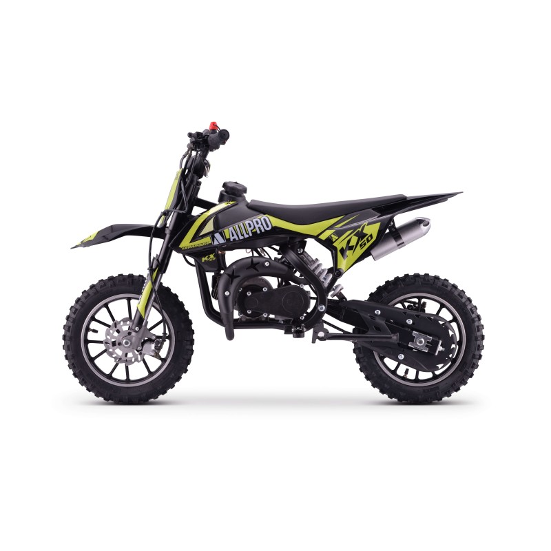 Minimoto KX 50cc AC 2.5cv Allpro - Jaune fluo