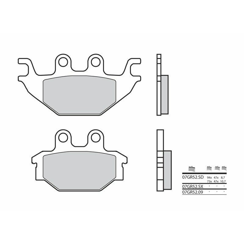 Plaquettes de frein frittées Yamaha YZF-R125 Brembo