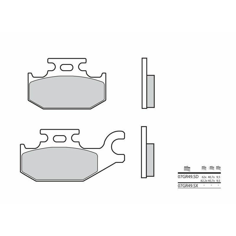 Pastiglie dei freni sinterizzate Yamaha YFM 450cc Brembo