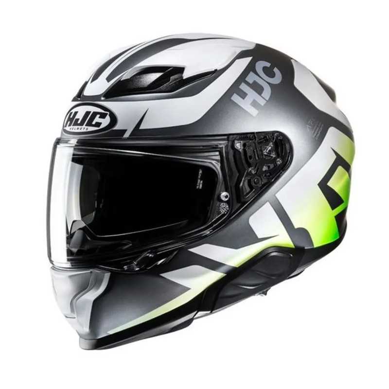Casco HJC F71 Bard Bianco/Grigio/Giallo Fluorescente
