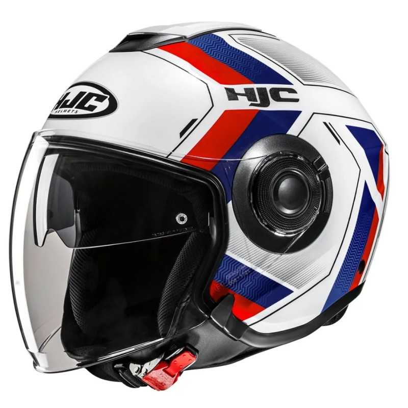 Casque HJC I40N Velu Blanc/Rouge/Bleu