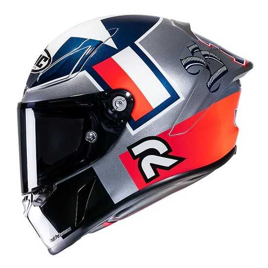 Casque HJC RPHA 1 Ben Spies Étoile Argent Gris/Rouge/Blanc/Bleu