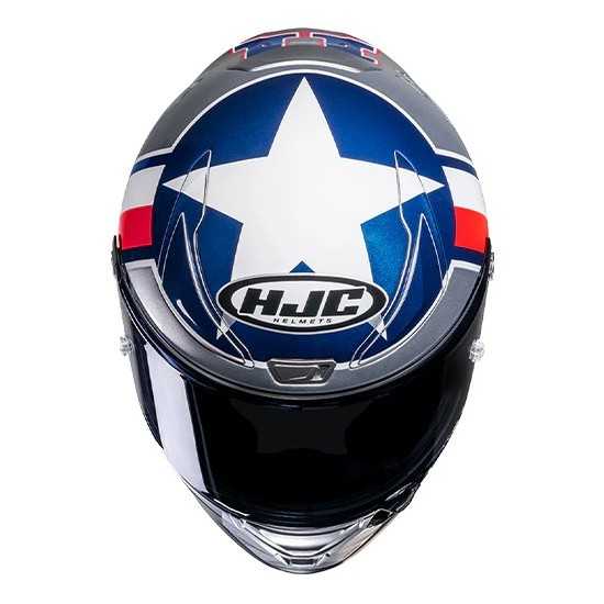 HJC RPHA 1 Helm Ben Spies Silber Stern Grau/Rot/Weiß/Blau
