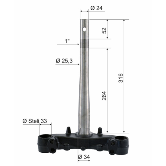 Honda SH 125 01-12 RMS fork stem