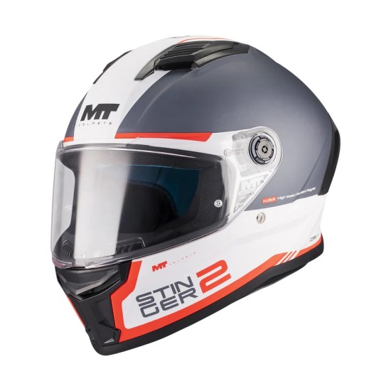Casque Stinger 2 Core A5 Blanc/Gris mat MT Helmets