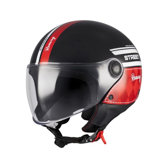 Casque Street S Runway B5, rouge/noir brillant, MT Helmets