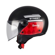Casque Street S Runway B5, rouge/noir brillant, MT Helmets