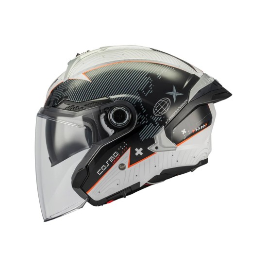 Casque jet Cosmo SV Layout A1 Gris brillant MT Helmets