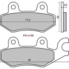 Plaquettes de frein Kymco Dink 125/150 fabriquées en Italie RMS
