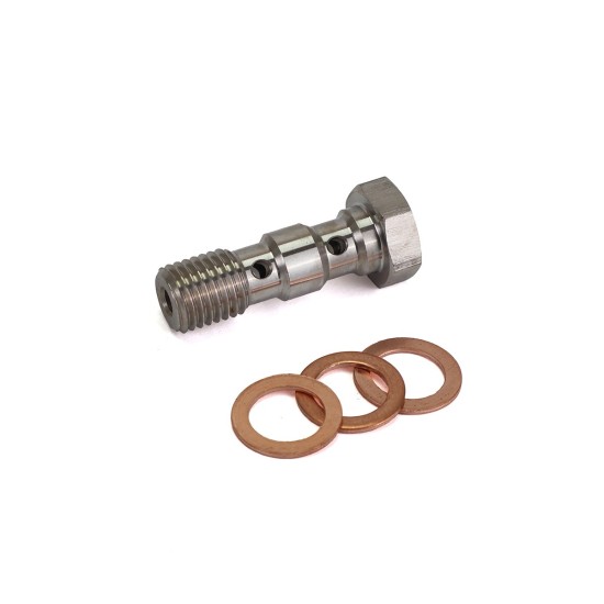 Bullone banjo con portagomma doppio M10 x 1,25 38 mm