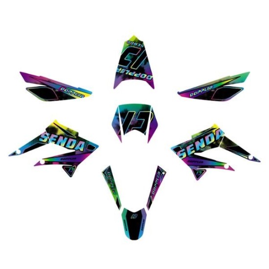 Kit di adesivi olografici Derbi Senda Xtreme 11-18 Doppler