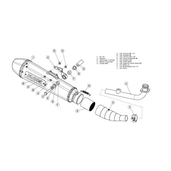 Exhaust Kymco Grand Dink 125 negro carbono Yasuni