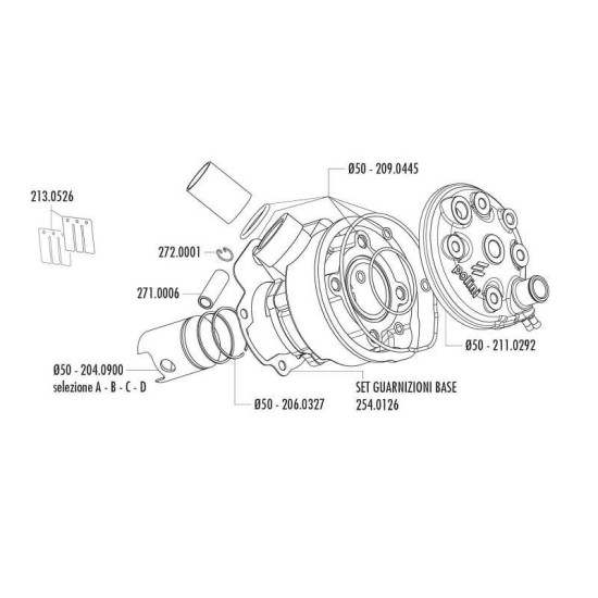 Cilindro Minarelli AM6 76cc Polini