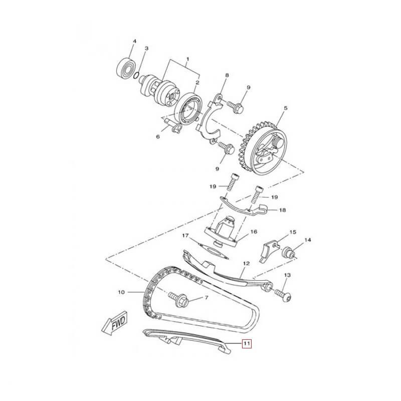 Guía cadena distribución Yamaha X-Max 125  06-09