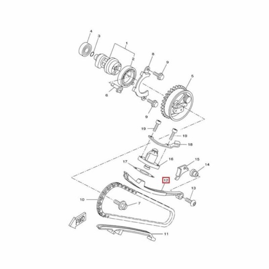 Guía superior cadena distribución Yamaha X-Max 125  06-09