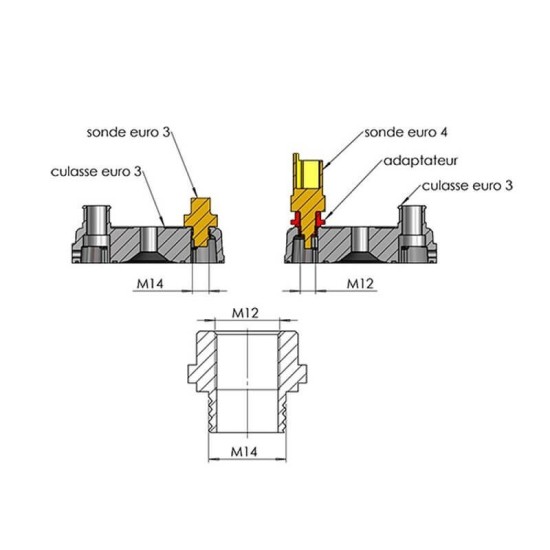 Adaptador sonda temperatura Derbi Euro 4 a Euro 3