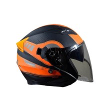 Casco Jet doble pantalla Aerópolis naranja y negro Talla M Trendy