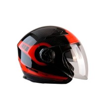 Casco Jet doble pantalla Aerópolis rojo y negro Trendy