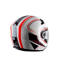 Casco Jet doble pantalla Metrópolis blanco y rojo Trendy