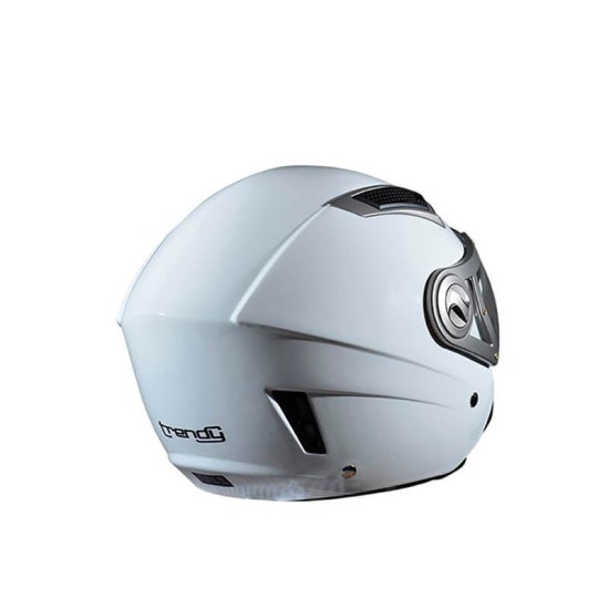 Casque jet double écran Verni blanc Trendy