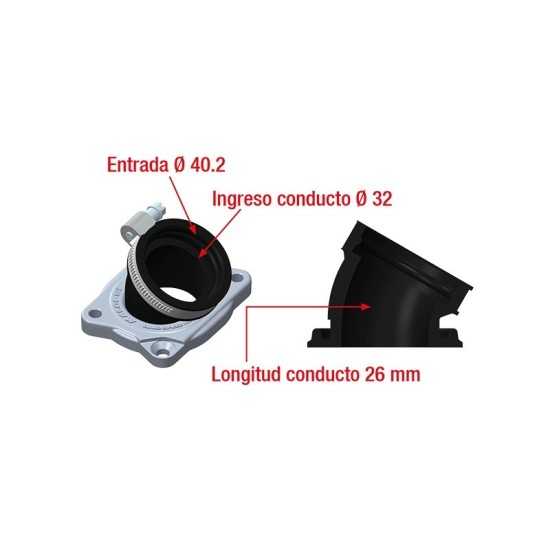 Intake nozzle Malossi X360 C-One / RC-One d.32-34mm