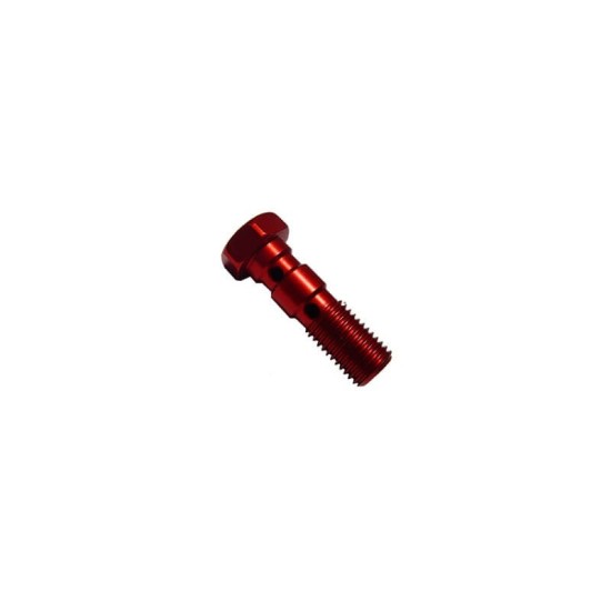 Vis raccord Banjo de frein double M10 x 1.25 aluminium rouge