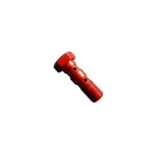 Double Banjo Bolt M10 X 1.00 red aluminum