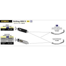 Silenciador Race Tech alu terminación carbono homologado para Kymco Xciting 400i 19-20