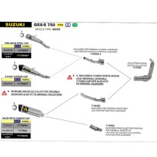 Silenciador exhaust Suzuki GSR 750 2011-/ GSX S 750 2017- Race Tech Titanio Arrow